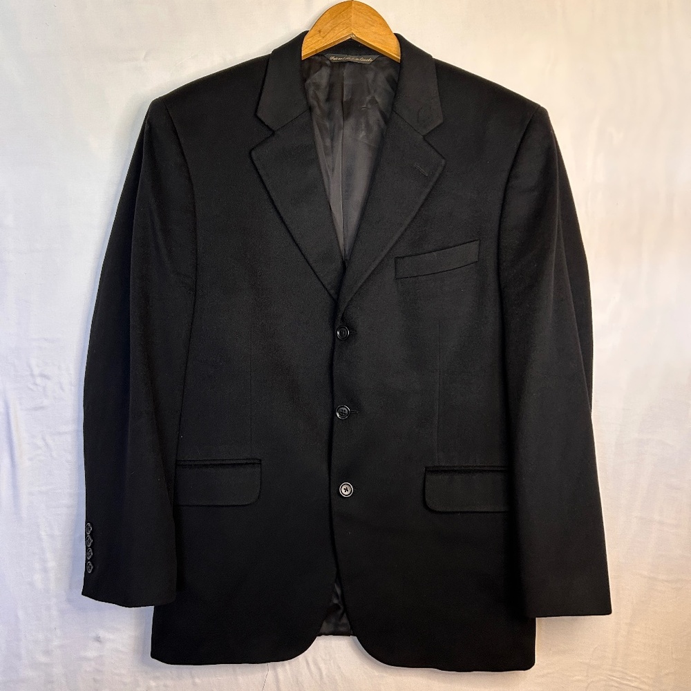 Loro Piana Blazer Mens 42R Black‎ 100% Cashmere 3-Button Jack Victor Montreal